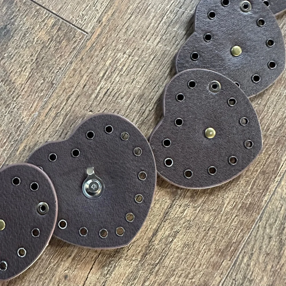 Women's BOHO Brown Gold Heart & Star Embellished Belt